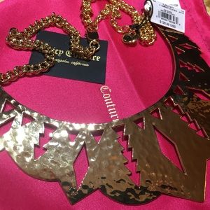 Juicy Couture gold hammered collar necklace